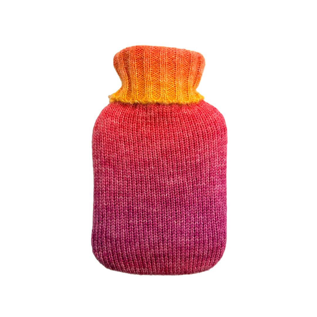 Hot Water Bottle 700mL & Cover - Sunset Gradient Knit - The Grain Shop