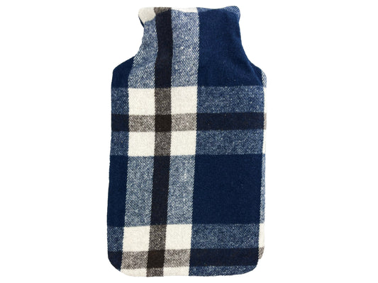 Hot Water Bottle & Cover - Yarn Dyed Navy Check