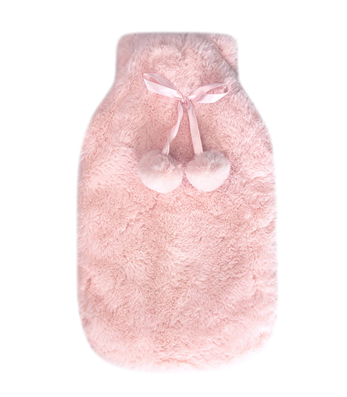 Hot Water Bottle & Cover - Pink Plush