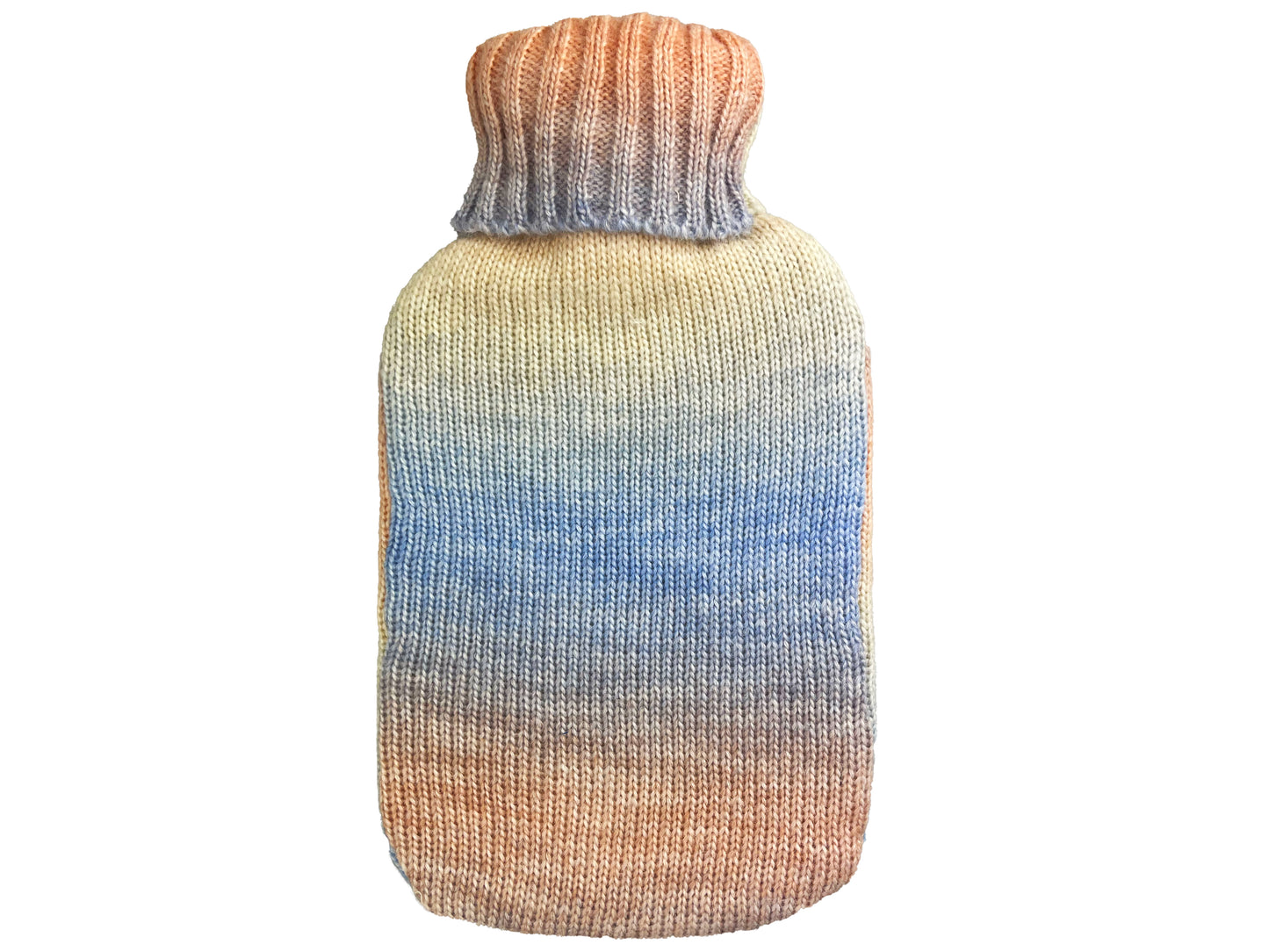 Hot Water Bottle & Cover - Blue Coral Gradient Knit
