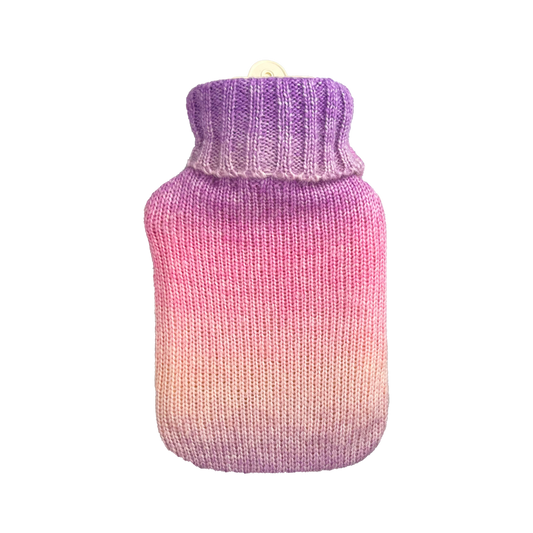 Hot Water Bottle 700mL & Cover - Pink Purple Gradient Knit - The Grain Shop