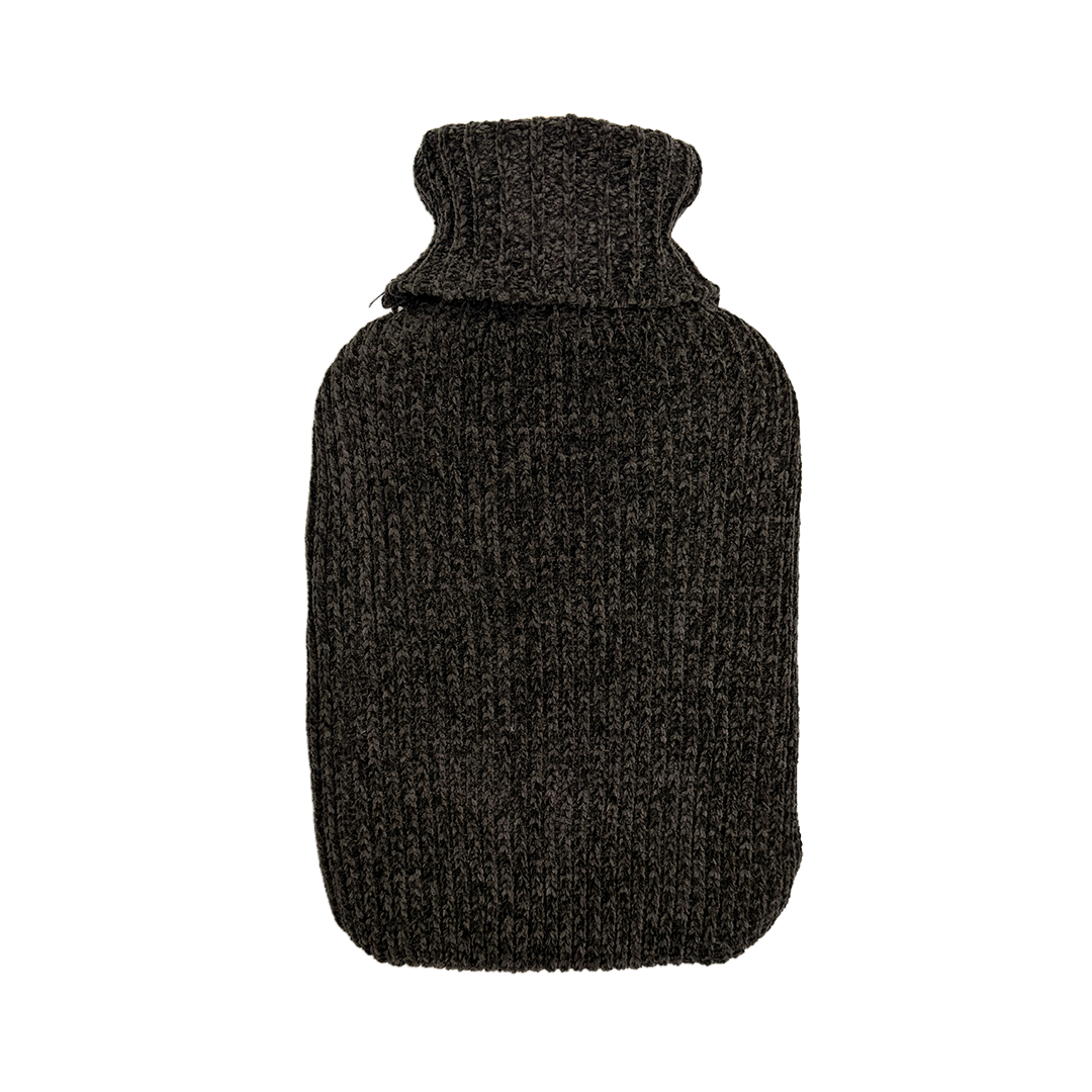 Hot Water Bottle & Cover - Charcoal Chenille - The Grain Shop