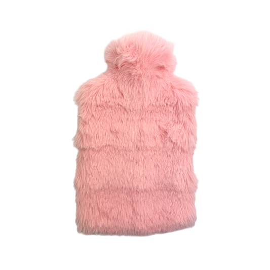 Hot Water Bottle & Cover - Peach Wavy Plush - The Grain Shop