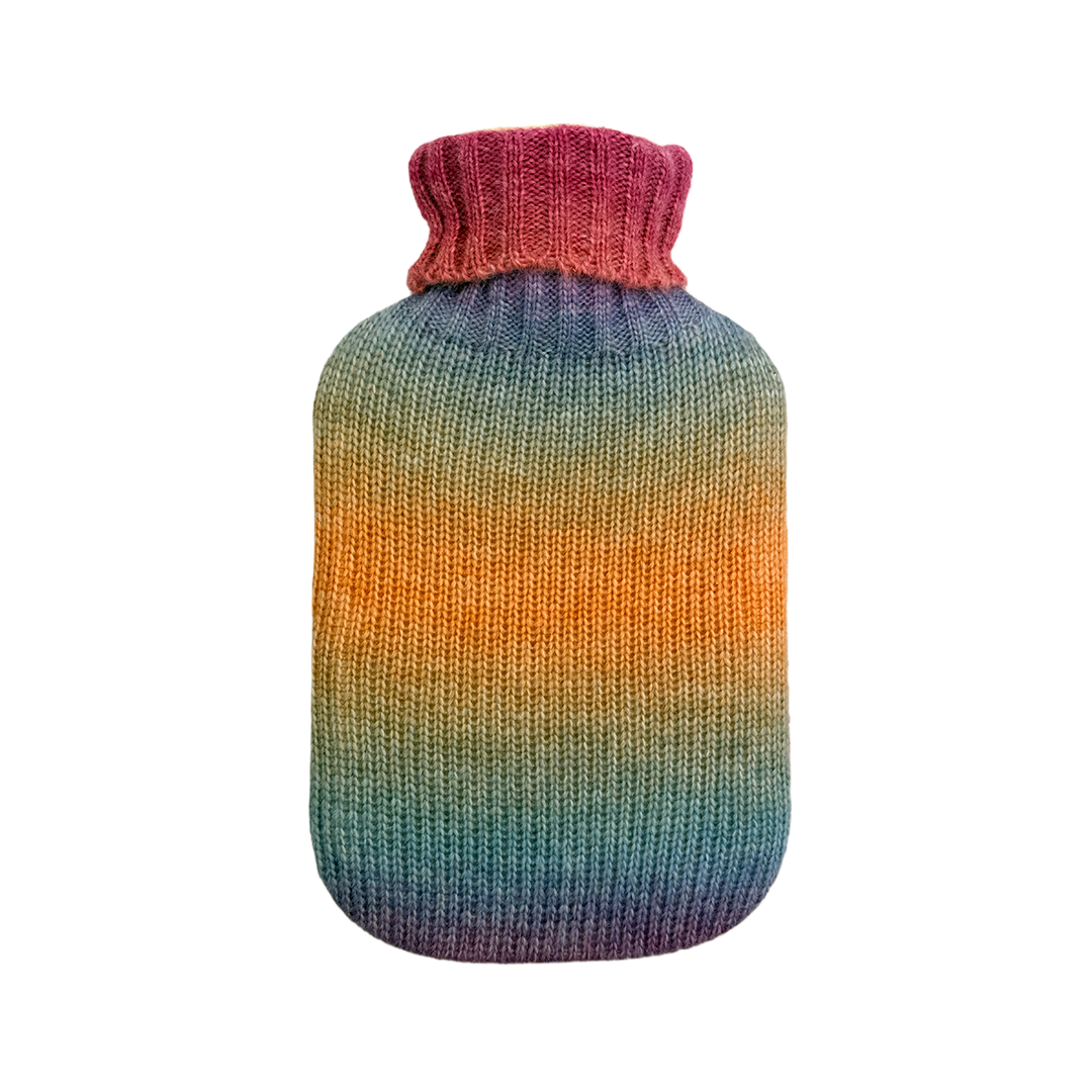 Hot Water Bottle & Cover - Candy Gradient Knit - The Grain Shop