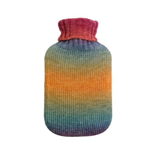 Hot Water Bottle & Cover - Candy Gradient Knit - The Grain Shop
