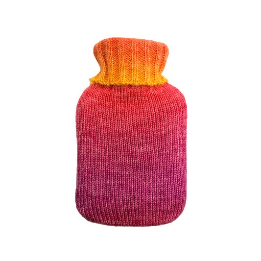 Hot Water Bottle 700mL & Cover - Sunset Gradient Knit - The Grain Shop