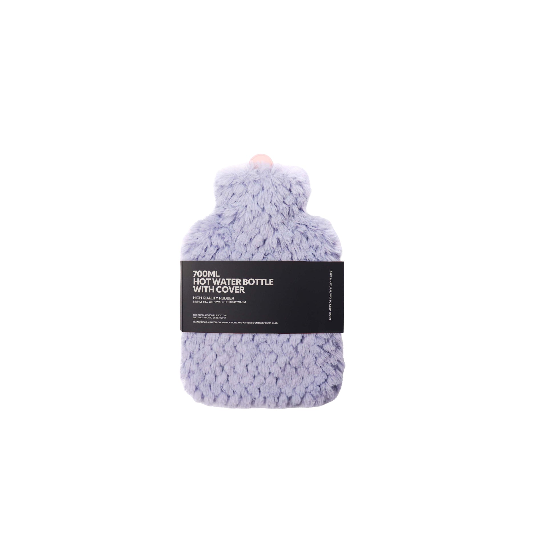 Hot Water Bottle 700mL & Cover - Lilac Ripple Plush - The Grain Shop