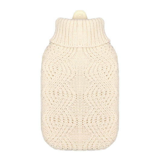 Hot Water Bottle & Cover - Cream Cable Knit - The Grain Shop