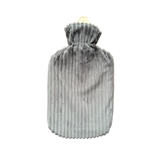 Hot Water Bottle & Cover - Charcoal Rib - The Grain Shop