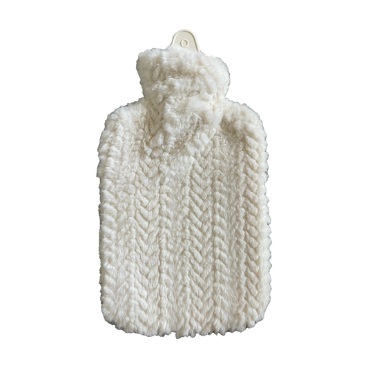Hot Water Bottle & Cover - Cream Chevron - The Grain Shop