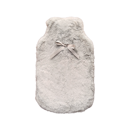 Hot Water Bottle & Cover - Grey Plush - The Grain Shop
