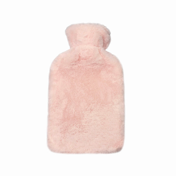 Hot Water Bottle & Cover - Pink Faux Fur