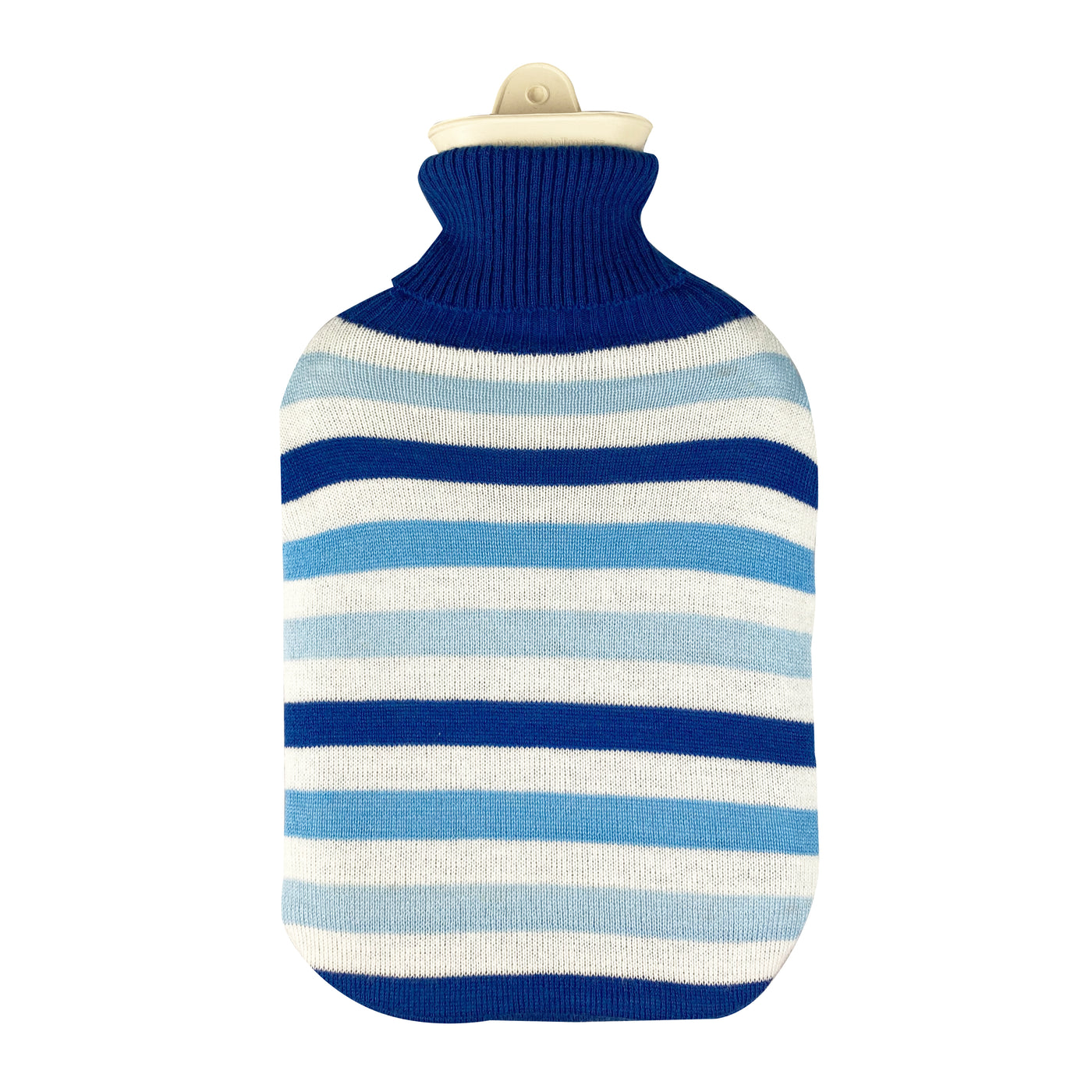 Hot Water Bottle & Cover - Blue Stripe Knit