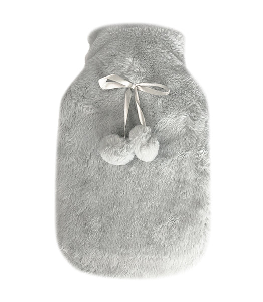 Hot Water Bottle & Cover - Grey PomPom