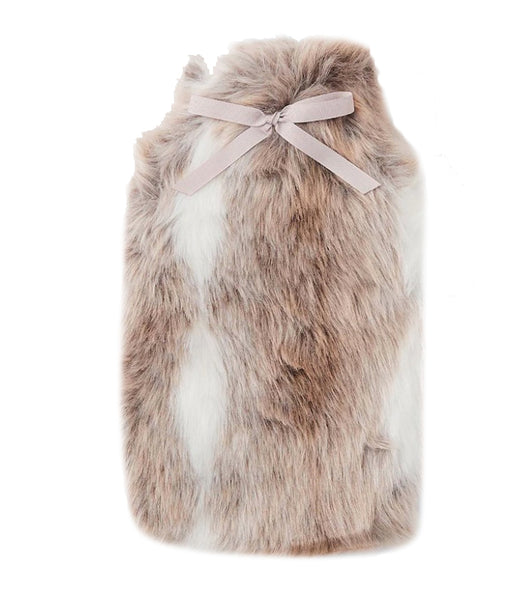 Hot Water Bottle & Cover - Dusty Pink Fur